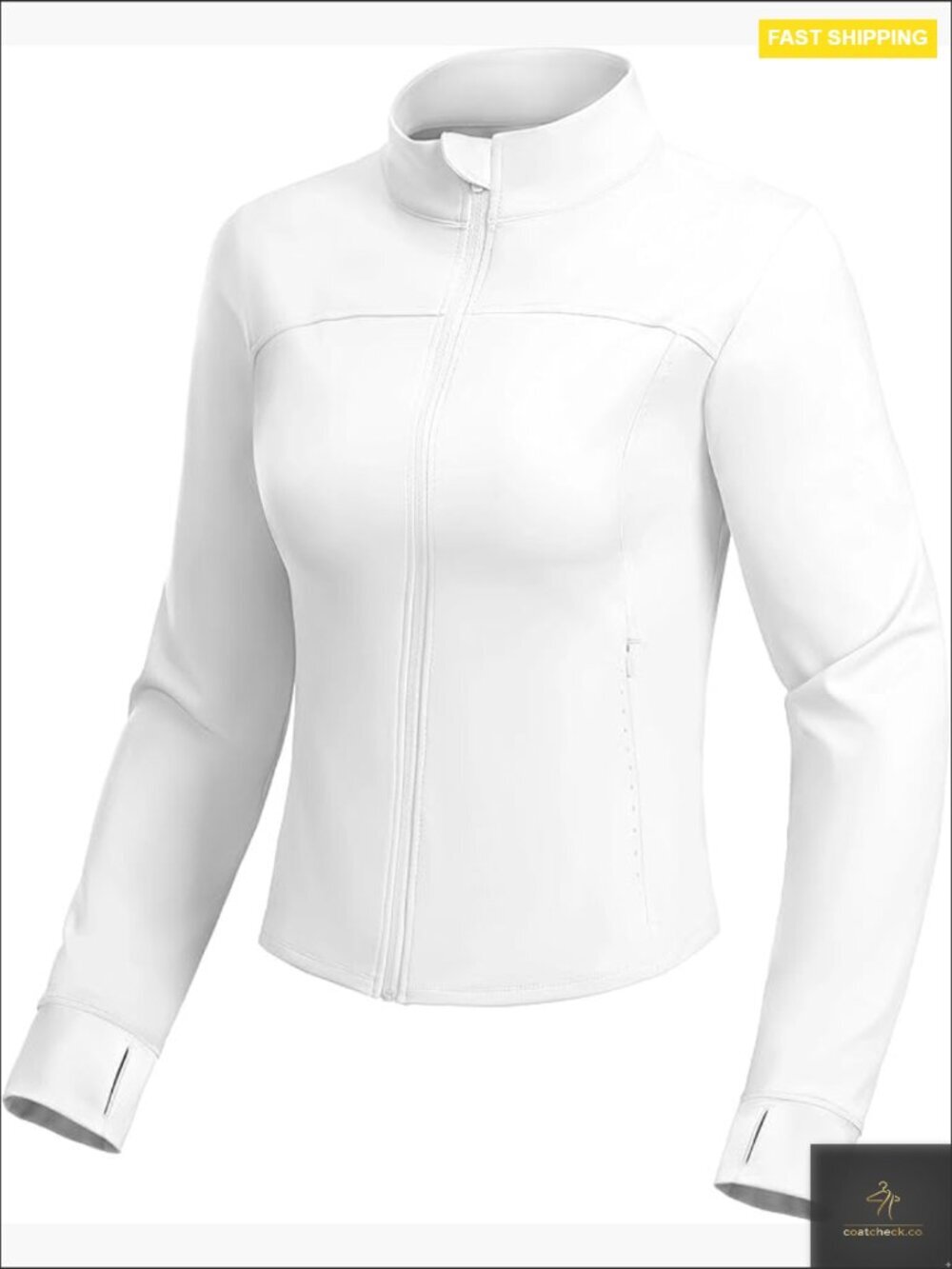 Full Zip Up Cropped Slim Fit Lightweight Athletic Running Track Gym Jacket with
